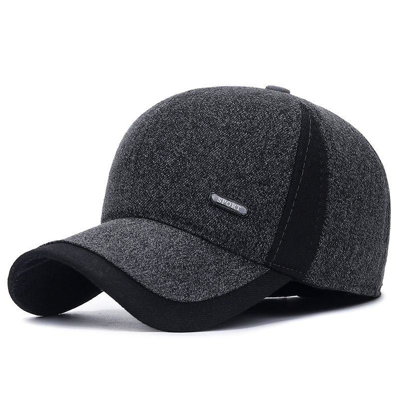 Neue warme Herren Winter Wolle Baseball Ohrenklappen Marke Snapback Hüte Verdicken Baumwolle Einbau Gorra Hombre Trucker Cap_voghion.com
