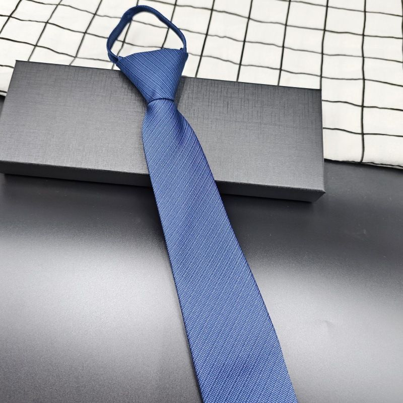 Cravatta da lavoro blu navy senza nodo con cerniera per uomo, 8 cm, da donna, per matrimoni formali, esibizioni corali_voghion.com