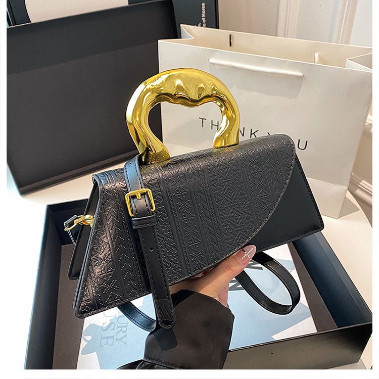 French Shell 2024 New Trendy Western style Electroplated Handbag Printed Splicing Bag_voghion.com