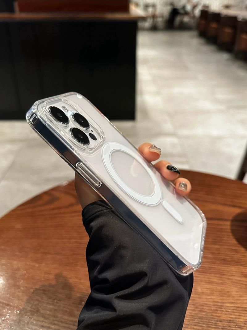 Funda magnética transparente original con carga inalámbrica MagSafe para iPhone 17, Air 16, 15, 14, 13, 12, 11 Pro Max, 7, 8 Plus_voghion.com