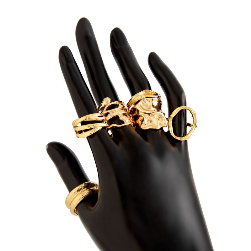 ins liquido linea geometrica anello aperto nicchia design irregolare lava anello mano gioielli donna_voghion.com