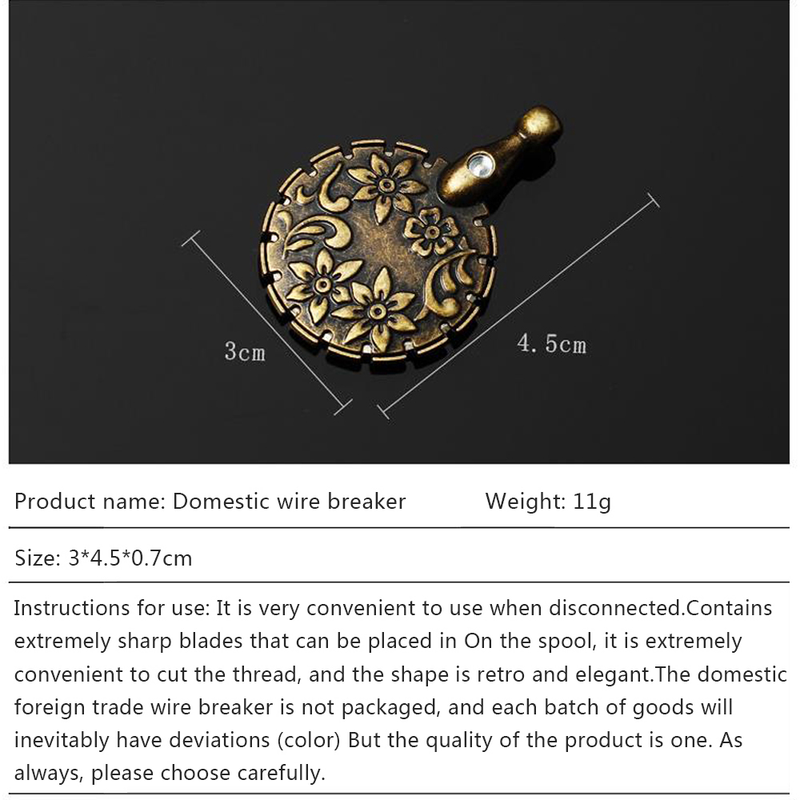Metalen Draadbreker Retro Stijl Draadafsnijder Draad Garen Slice DIY Naaigereedschap Ronde Vorm Antiek Brons Ambachtelijke Hanger Usefu_voghion.com