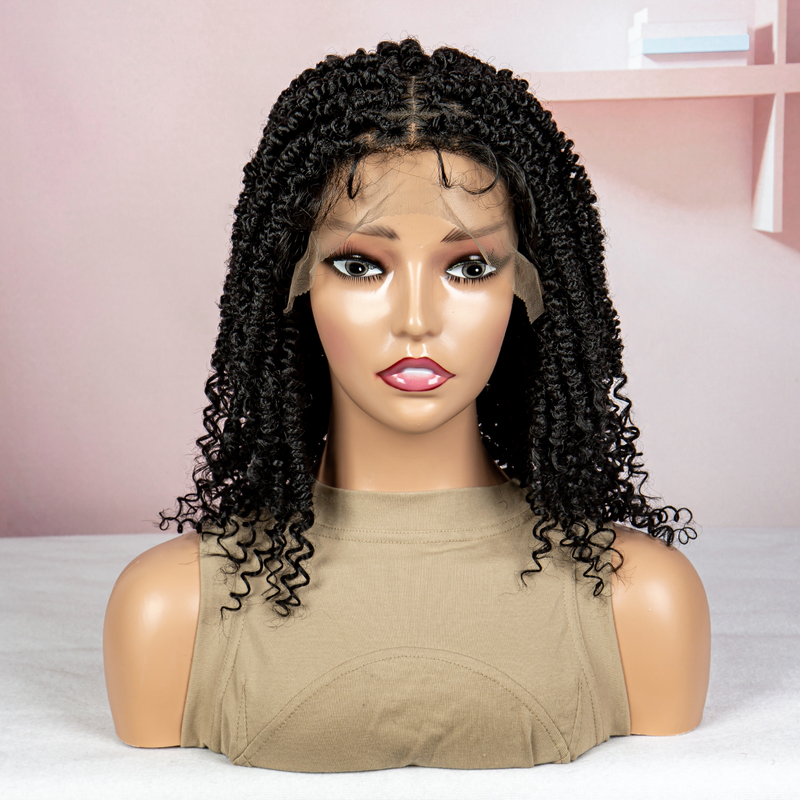 Korte chemische vezel 9*6 kanten vlechthoofdband Twist Hair gradiëntkleur Boxvlecht ademend lichtgewicht hittebestendig vezel damesstijl_voghion.com