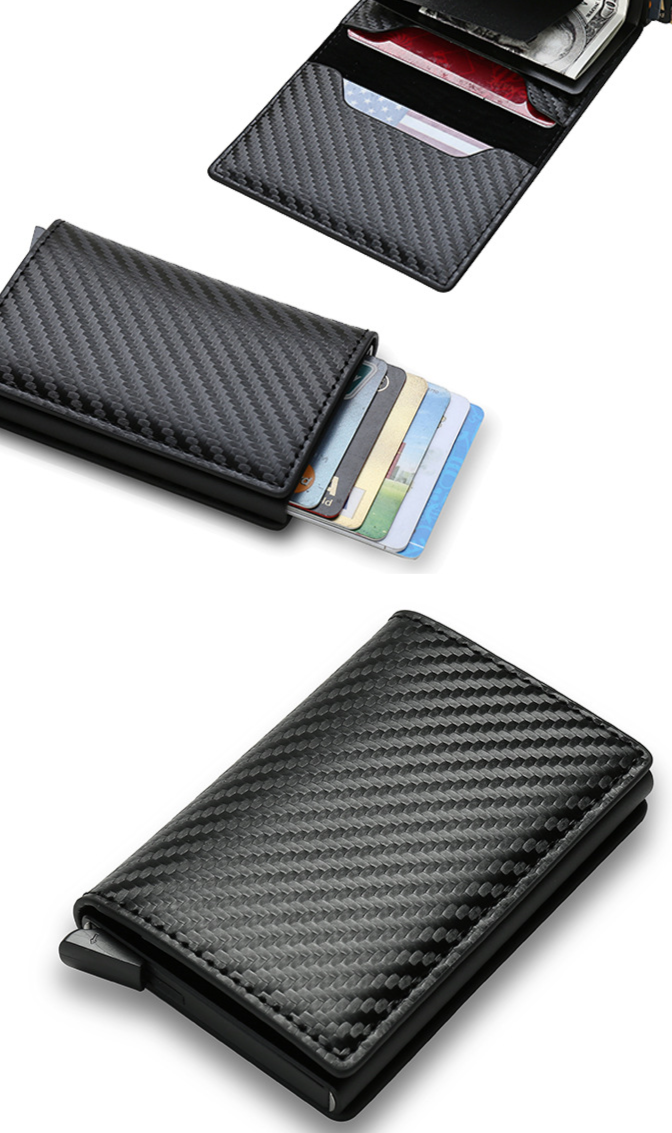 Rfid süsinikkiust meeste rahakott kaardihoidja meeste rahakott lühike väliskaubanduse multifunktsionaalne rahakott rahakott meeste rahakott_voghion.com