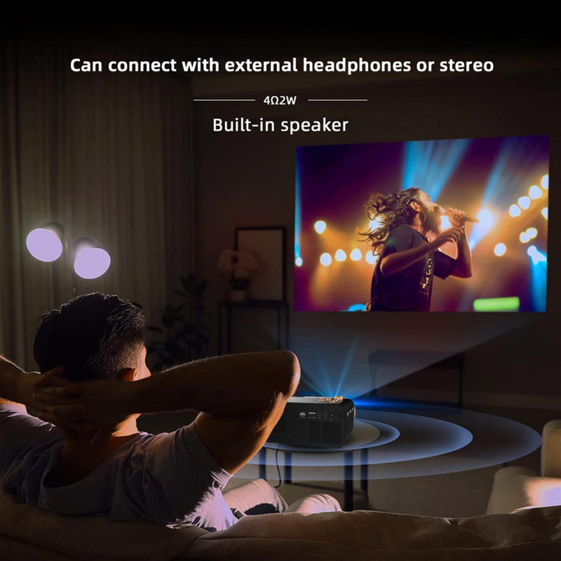 1pc High-definition Mini Lightweight Home Projector, Experience An Unprecedented Home Theater Experience_voghion.com