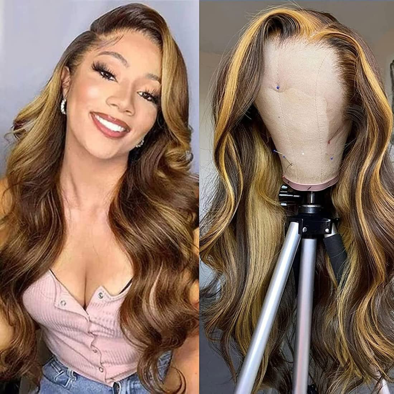 13*4 Kant 4/27# Front Body Wave Menselijk Haar Pruiken BOB Haar Pruiken Voor Vrouwen Dagelijks Gebruik_voghion.com