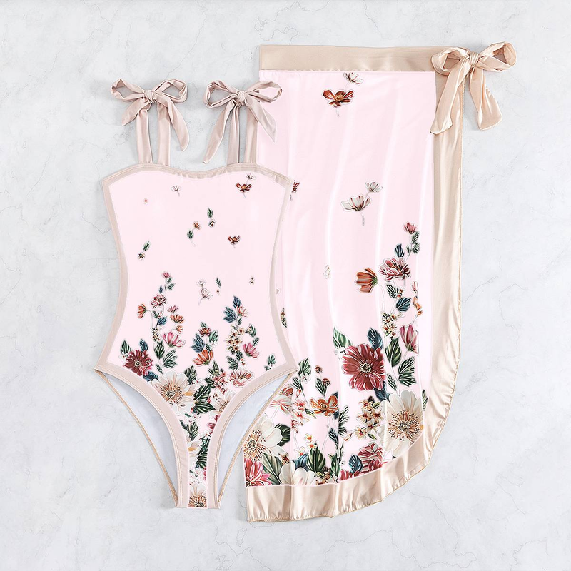 Europejski i amerykański konserwatywny strój kąpielowy jednoczęściowy, szyfonowa spódnica, dwuczęściowy swobodny brzuch zakrywający damski strój kąpielowy_voghion.com