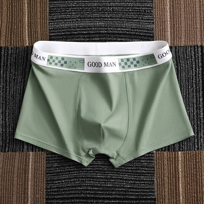 Bokseršorti liela izmēra bezšuvju kokvilnas vīle Vīriešu bokseršorti vasaras plānās daļas izmērs: L-4XL_voghion.com