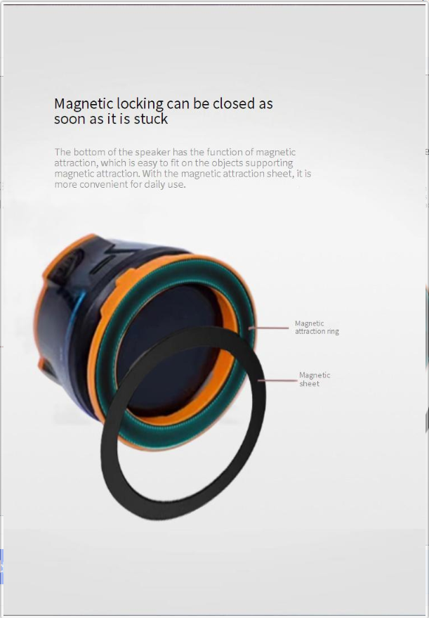 Przenośne głośniki Magnetyczny głośnik Bluetooth Bezprzewodowy subwoofer Mini Cool Mecha Sound_voghion.com