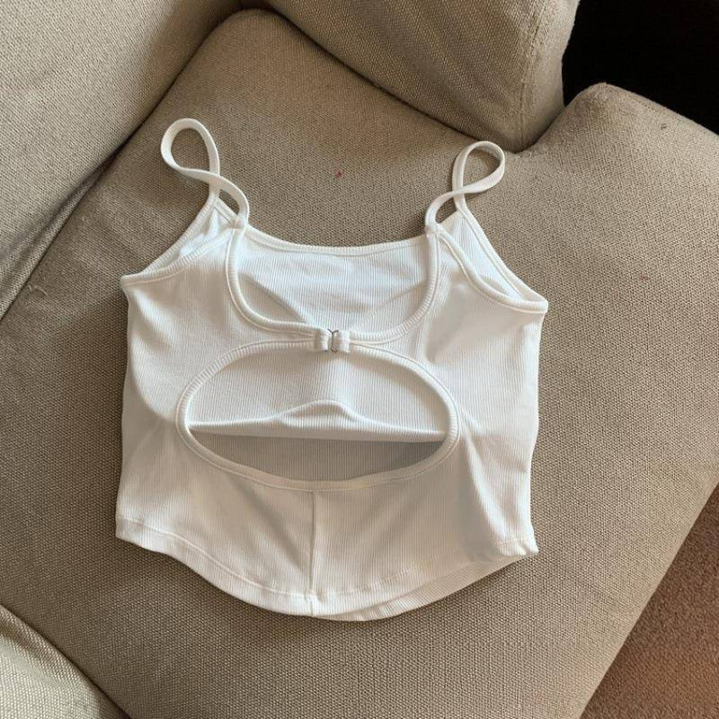 Rückenfreies Bralette mit Schnürung für Damen – Sexy Camisole-Top mit Riemchen und integriertem BH (4 Farben, dehnbare Baumwolle, vielseitig kombinierbar)_voghion.com
