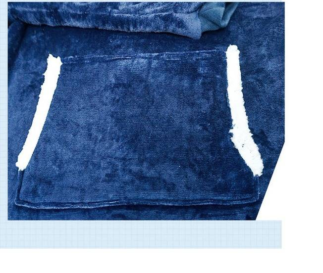 Extra-Long Fleece Snuggle Blanket With Pockets - 120cm/150cm TV Watching Robe For Couples & Families_voghion.com