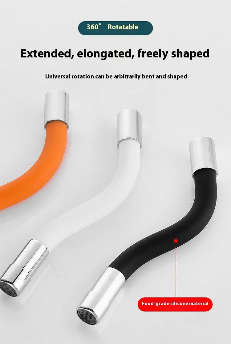 Universal 360° Swivel Faucet Extension Hose – Stainless Steel Water Tap Extender For Bathroom & Kitchen (20CM/30CM/50CM, Chrome/Black/Orange)_voghion.com