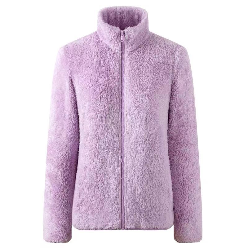 Women's Fleece Jacket With Embroidery Logo - Cozy Warm Pullover Long Sleeve Top For Casual Wear (Multiple Colors & Sizes)_voghion.com