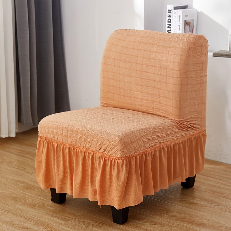 Stretchable Polyester Chair Cover With Bubble Skirt Design - Thickened Elastic Dining Chair Slipcover For Home, Hotel, Cafe_voghion.com
