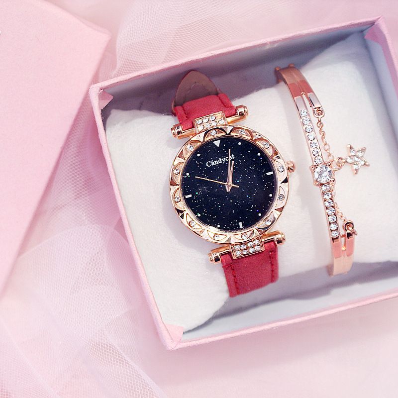 Starry Sky Watch Women's Fashion Trend Simple Women's Watch Student Two-piece Gift Watch Daily Commuter Casual Birthday Valentine's Day Gift_voghion.com