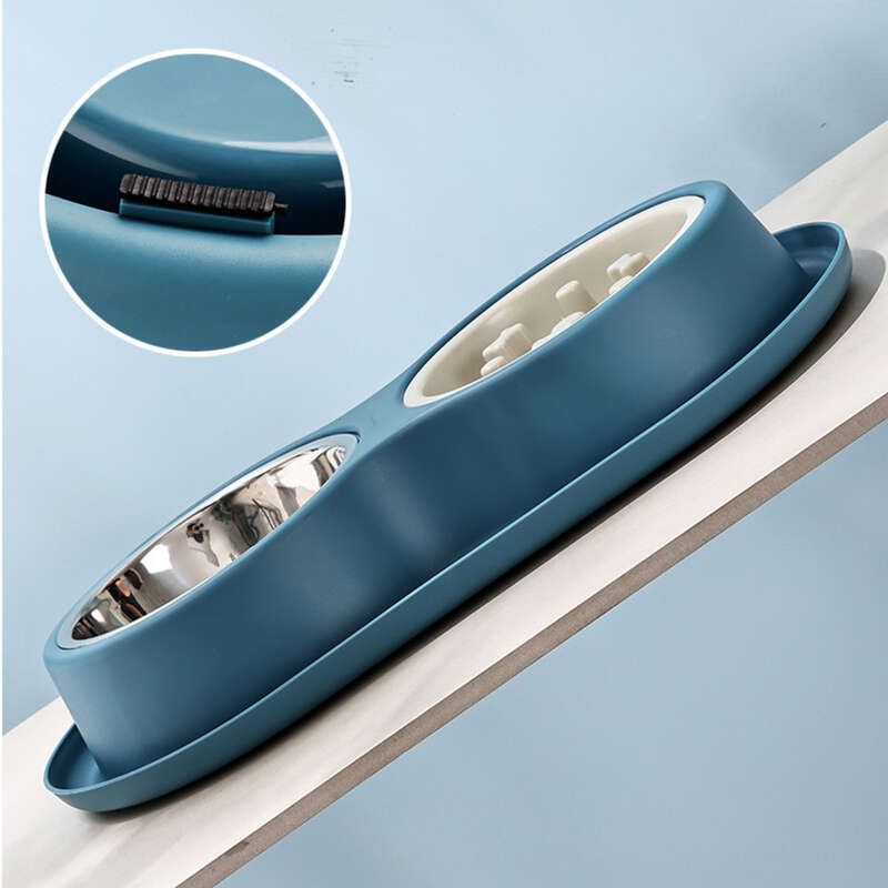 Roestvrijstalen waterdispenser met grote capaciteit voor honden, antislip en anti-kantelbaar, lekvrij voer voor honden en katten_voghion.com