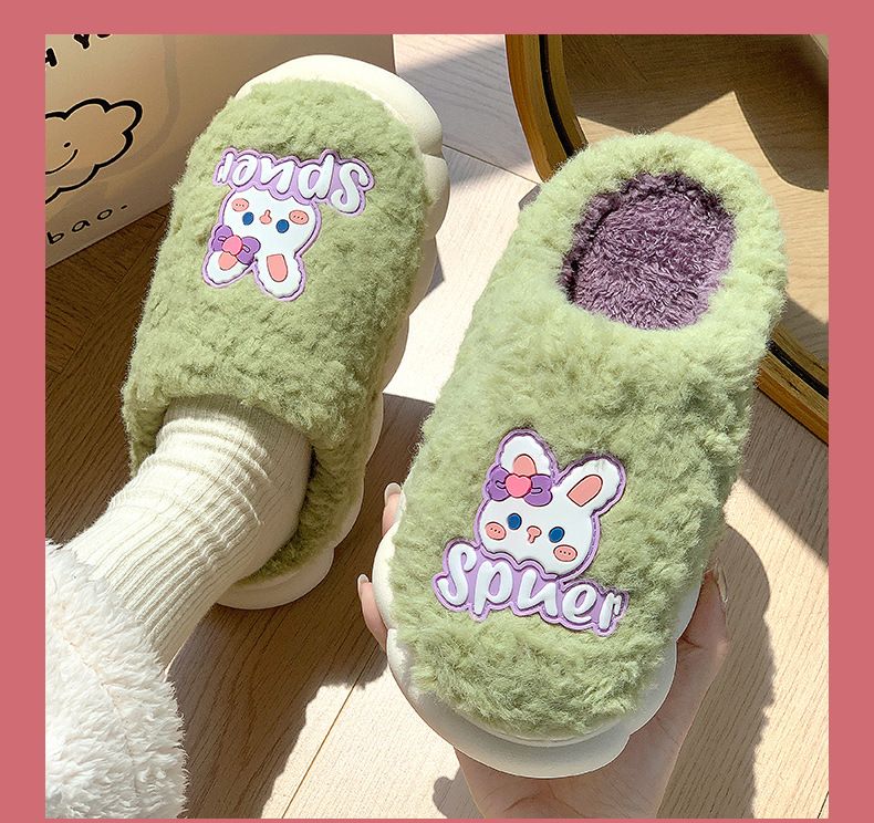 Pantofole invernali in peluche per donna e uomo - Calde pantofole antiscivolo per interni ed esterni con graziosi disegni di orsi e coniglietti (diversi colori e taglie)_voghion.com