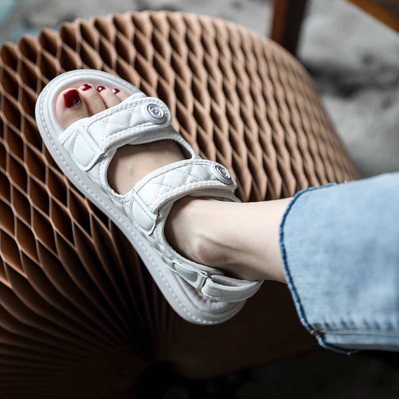 Xiaoxiangfeng sandálias 2024 novo verão estilo de fadas plataforma sola grossa aumento velcro sapatos femininos romanos_voghion.com
