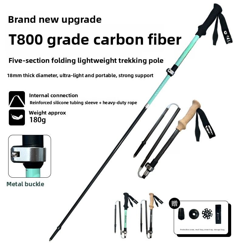 KILIMA Qilima Bastoncino da trekking in fibra di carbonio pieghevole robusto leggero escursionismo neve montagna unisex esterno portatile_voghion.com