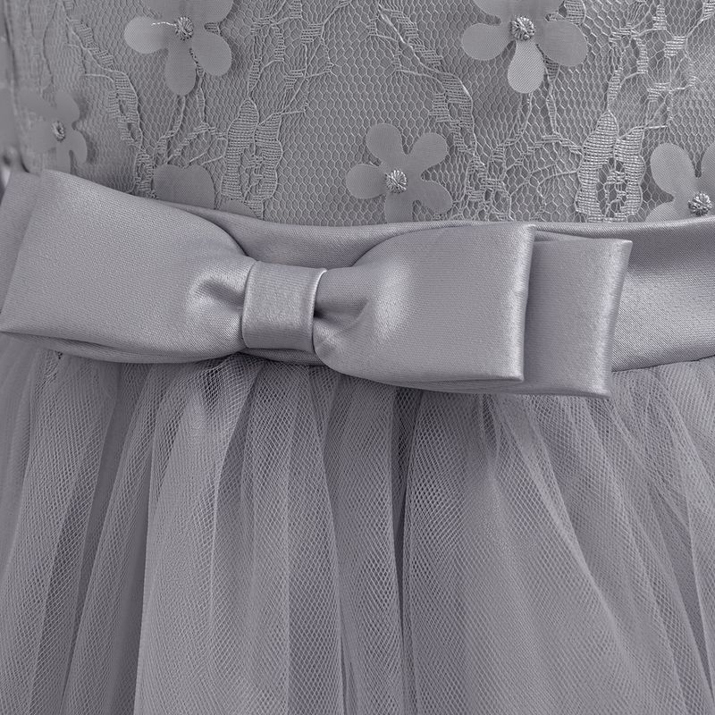 Vestido de princesa para madre e hijos, de manga larga, con apliques de malla, abullonado, para noche, día del niño, para espectáculos_voghion.com