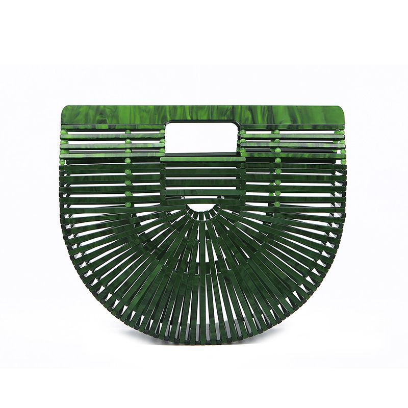 Nuova borsa da sera in acrilico intrecciata a mano creativa da donna, pochette a righe intrecciata a mano, borsa da banchetto per donna_voghion.com