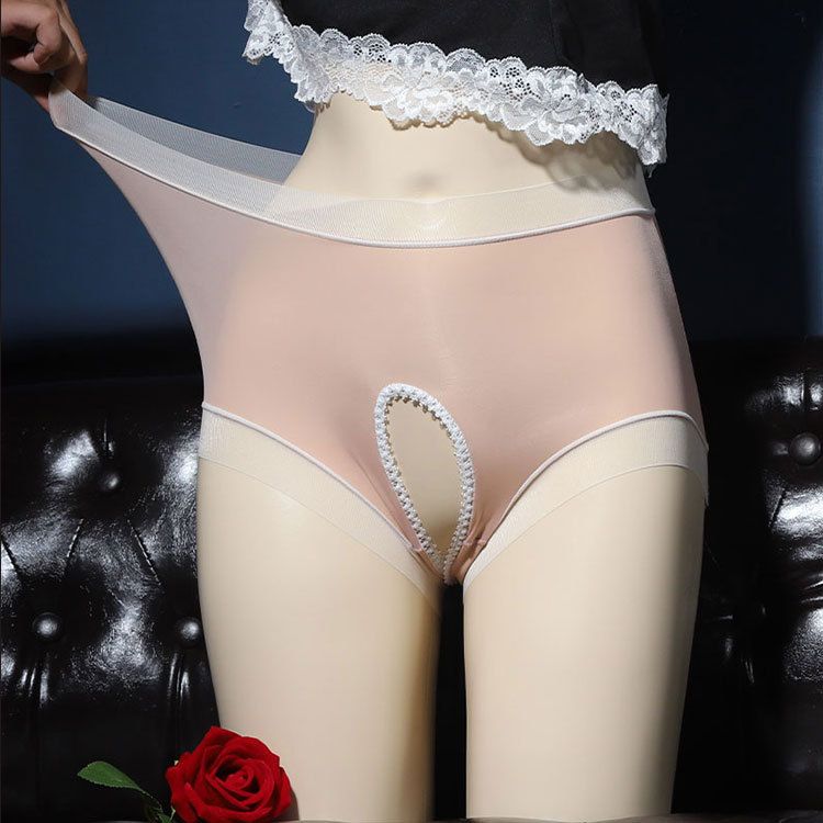 Ultravékony, testszínű Ice Silk varrás nélküli, nyitott ágyékú alsónemű, női szexi, magas derekú, átlátszó, szexi, szenvedélymentes, plus size alsónemű_voghion.com
