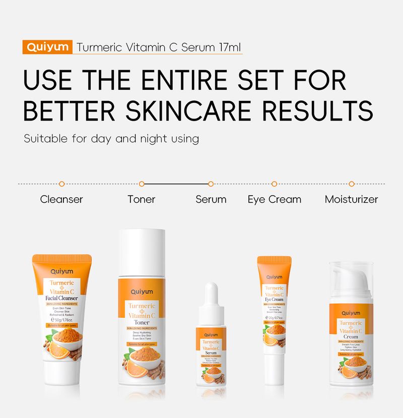 English Quiyum New Product Turmeric Vitamin C Essence 17ml Hydrating Moisturizing Firming_voghion.com