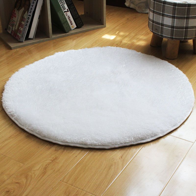 Weicher, zotteliger, runder PVC-Teppich – Plüschige, rutschfeste Bodenmatte für Wohnzimmer, Schlafzimmer und Eingangsbereich (mehrere Farben und Größen, leicht zu reinigen)_voghion.com