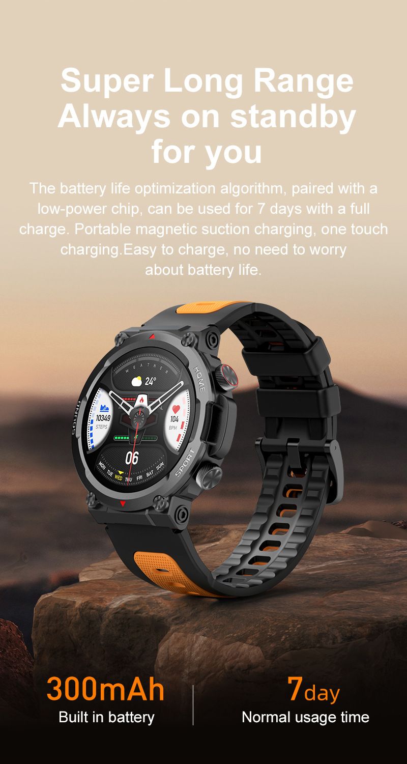 S56T smartwatch for Bluetooth communication, outdoor step counting, sports, triple protection, heart rate_voghion.com