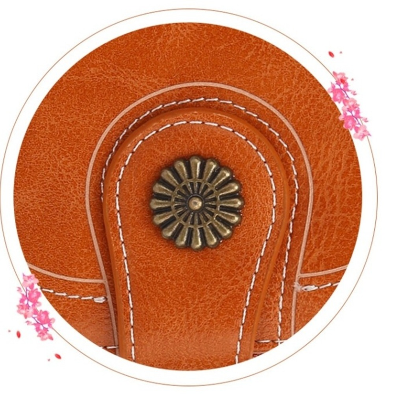 Kvinder Vintage Ws Smurt Læder Blomst Dame Lynlås Møntpung Kvinde Lille Clutch Pengetaske Kreditkortholder_voghion.com
