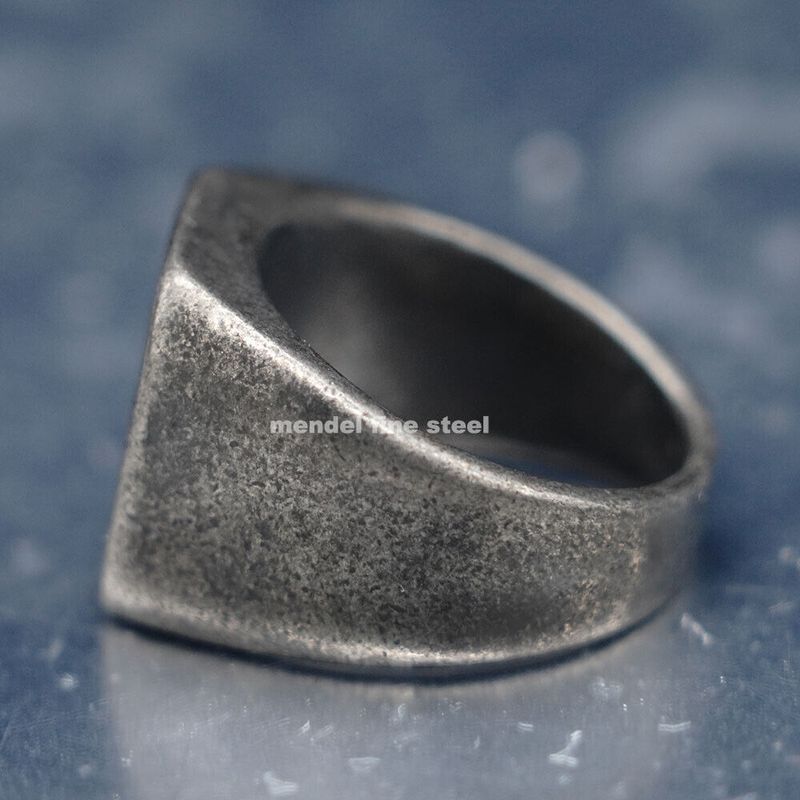 Retro Cool Stainless Steel Mens Biker Square Band Ring Size 7 8 9 10-15 Happy Father's Day Gift_voghion.com