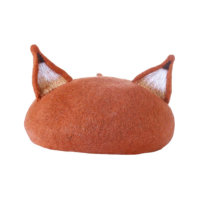 Neuheiten Fuchs Maler Hut Atmungsaktiv Dekorationen Mode Winter Filz Kappe Dame Französisch Baskenmütze für Reise Weihnachten Urlaub Mädchen_voghion.com