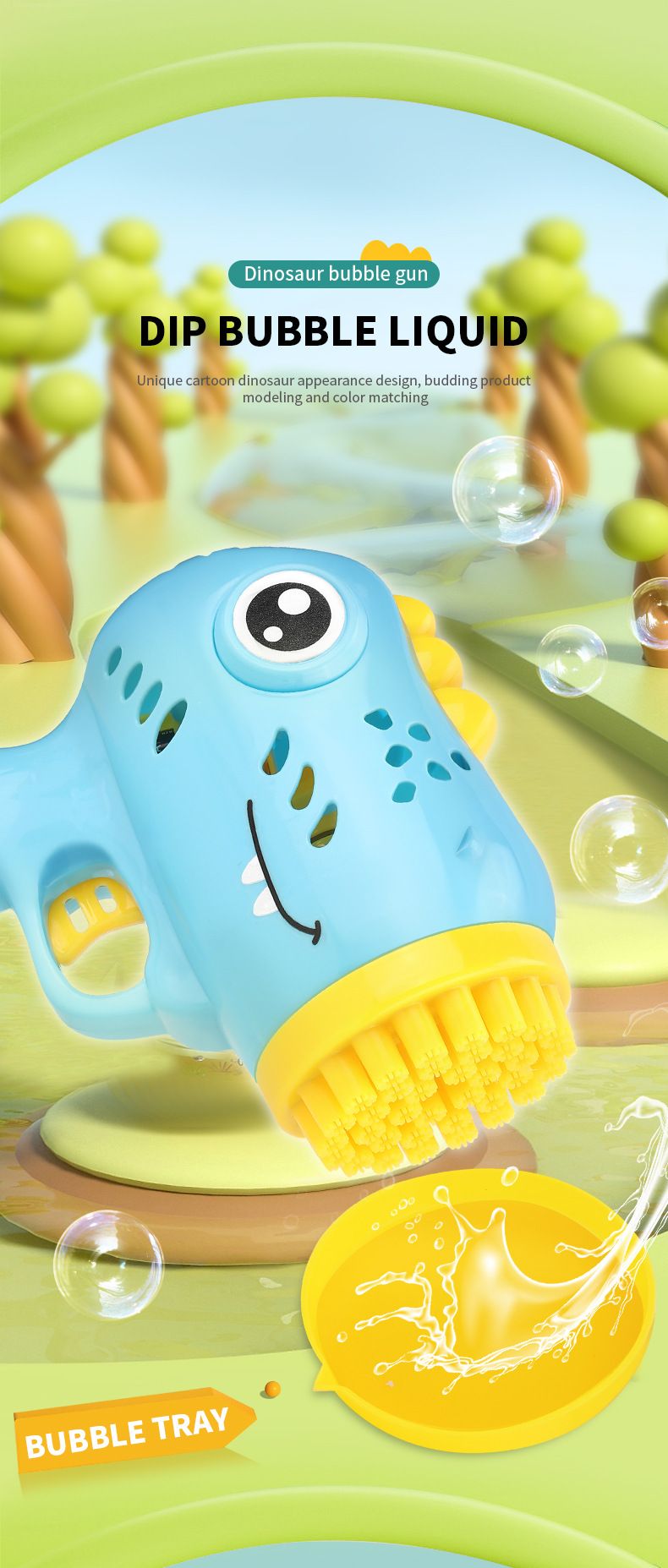 Nueva máquina de burbujas de dinosaurio de 36 agujeros, juguetes para niños, pistola de burbujas eléctrica de mano, máquina de soplado de burbujas de celebridades de Internet_voghion.com