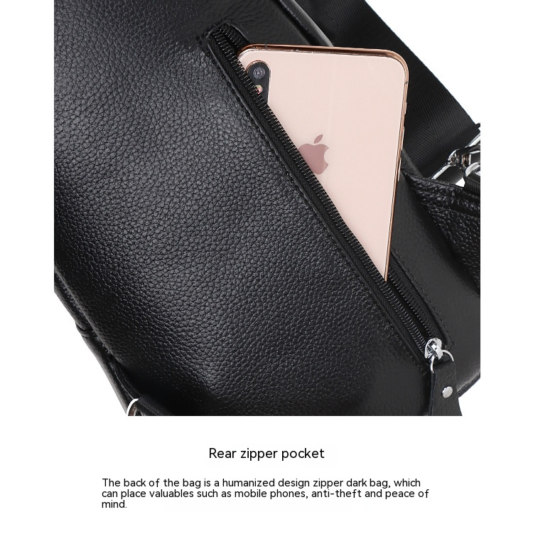 Il primo strato di borsa da petto da uomo in pelle di vacchetta, borsa a tracolla alla moda coreana, borsa a tracolla, borsa da lavoro alla moda, borsa casual per studenti_voghion.com