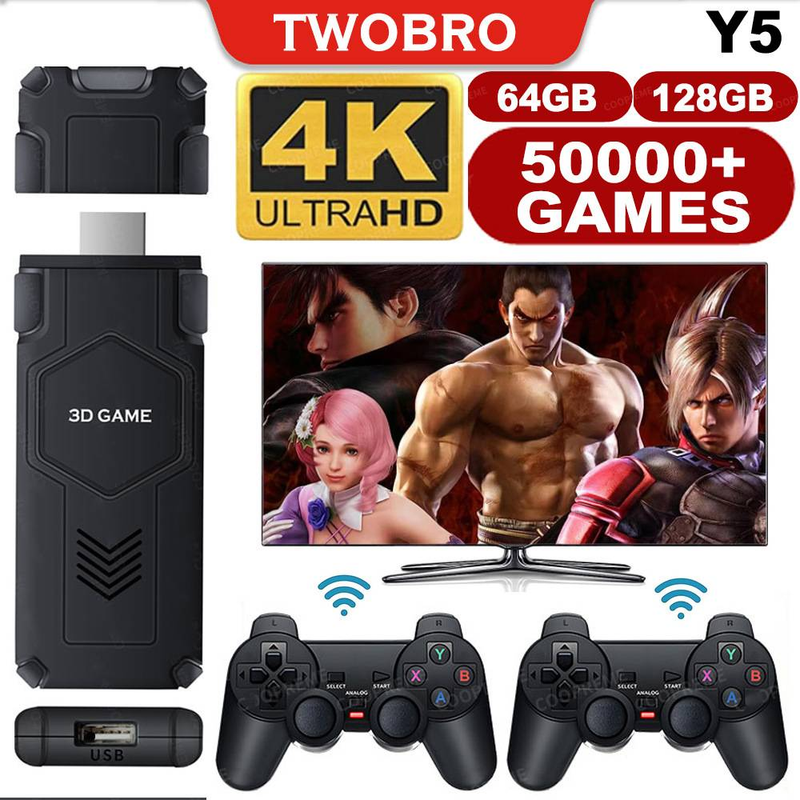 Herní konzole Y5 s vysokým rozlišením 4K domácí HDMI TV PSP simulátor 2.4G herní konzole pro dva hráče_voghion.com