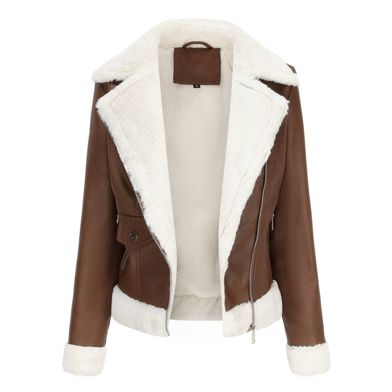 Neue langärmelige warme Reversjacke aus Wildleder für Damen im europäischen und n Pendler-Freizeitstil_voghion.com