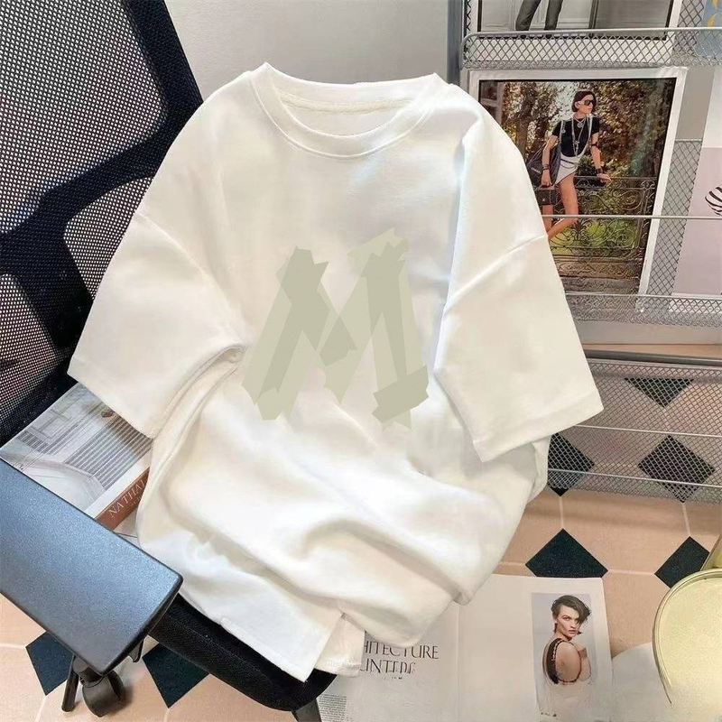 Men's Clothing summer couple short sleeved T shirts with bear prints loose five point sleeves T shirts with large sizes and short sleeves_voghion.com