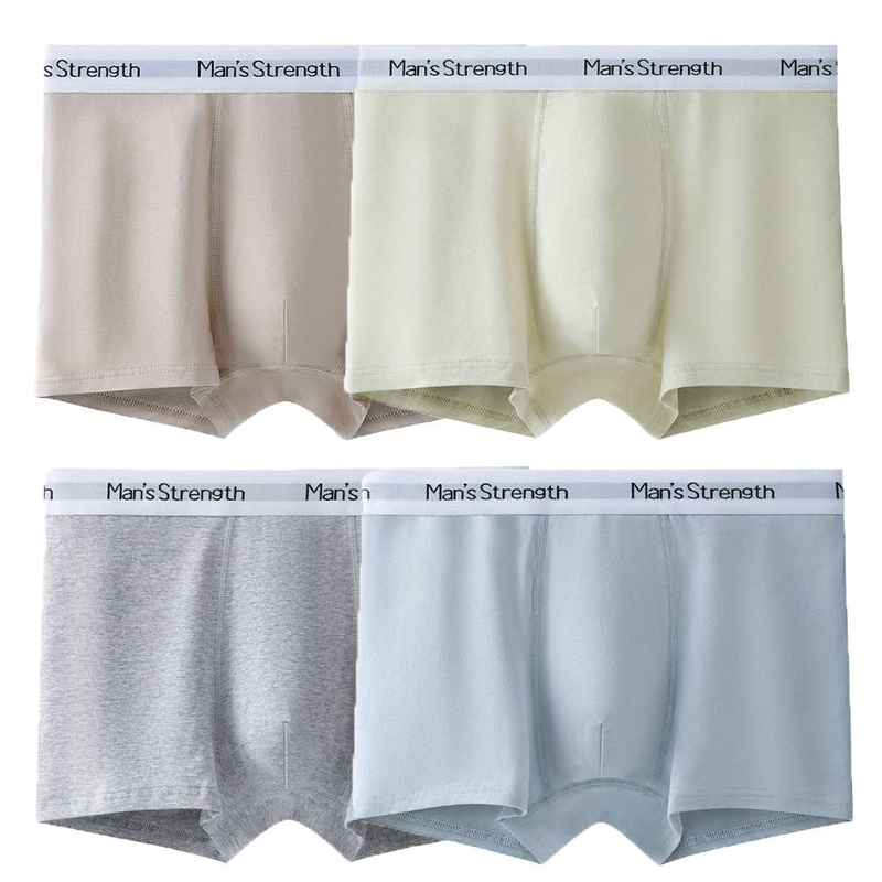 4-teiliges Set mit Boxershorts, große Größe, nahtlos, Baumwollfeile, Herren-Boxershorts, Sommer, dünner Abschnitt, Größe L-3XL_voghion.com