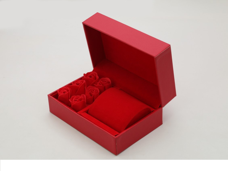 Uhrenbox Pu Clamshell Rose Geschenkbox für Männer und Frauen Valentinstag Geschenk Aufbewahrung und Verpackung Uhrenbox-Set_voghion.com