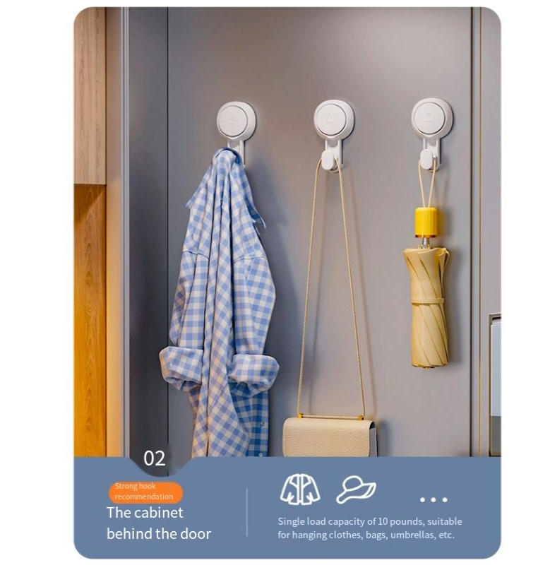 Strong Vacuum Suction Cup Hook Punch Free Bathroom Traceless Adhesive Wall Toilet Door Towel Hook_voghion.com