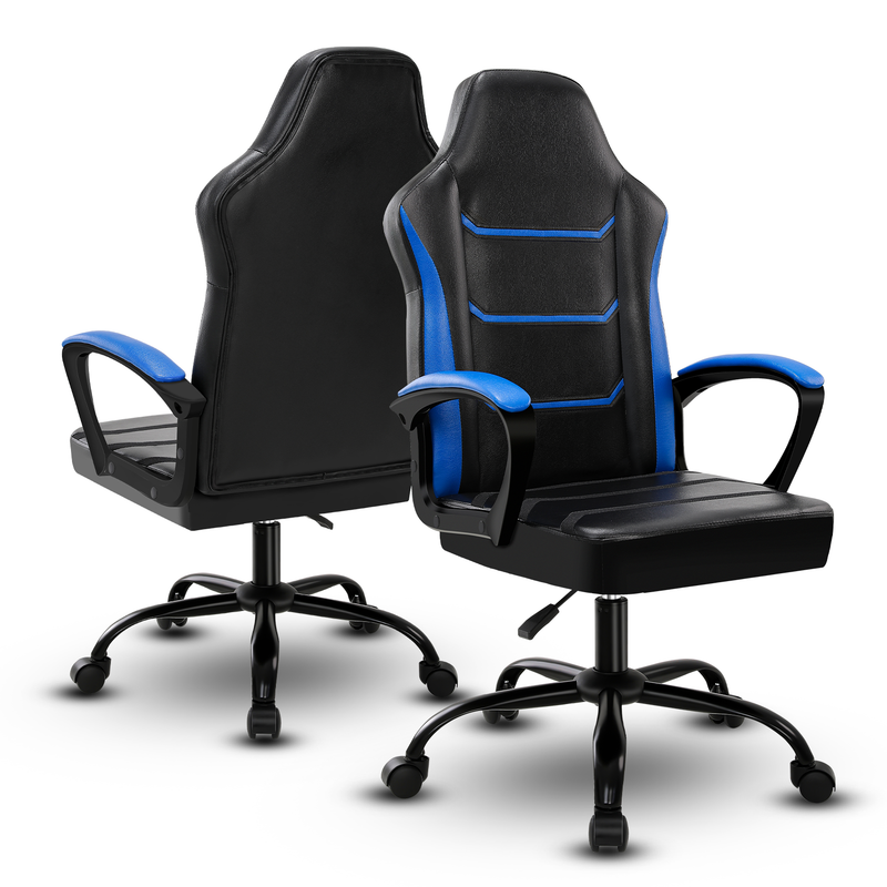 Ergonomischer Gaming-Stuhl, multifunktional mit einstellbarer Höhe, Verbindungsarmlehnen und hochdichtem Kissen, Bürostuhl, Schwarz_voghion.com