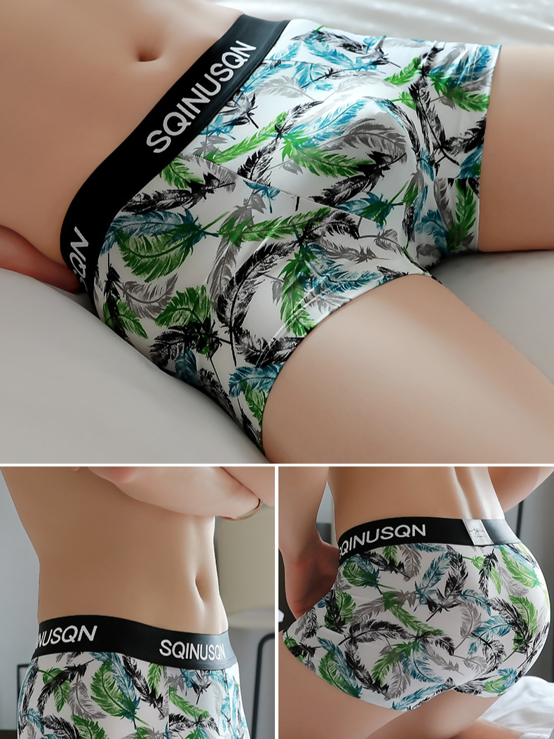 Men's Ice Silk Boxer Briefs - Breathable Low Rise Underwear With Fun Prints For Daily Comfort_voghion.com