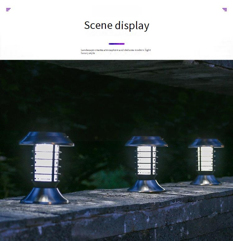 Lampada solare antizanzare, lampada anti-insetti portatile per esterni con luce UV, lanterna da giardino impermeabile per patio, cortile, campeggio - Batteria ricaricabile_voghion.com