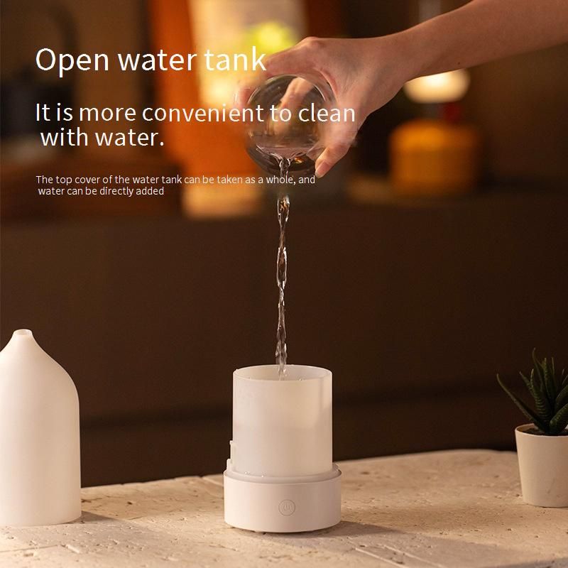 Ocean Ultrasonic Aroma Diffuser With 7-Color LED Mood Light, USB Humidifier For Home & Office, White & Apricot Options_voghion.com