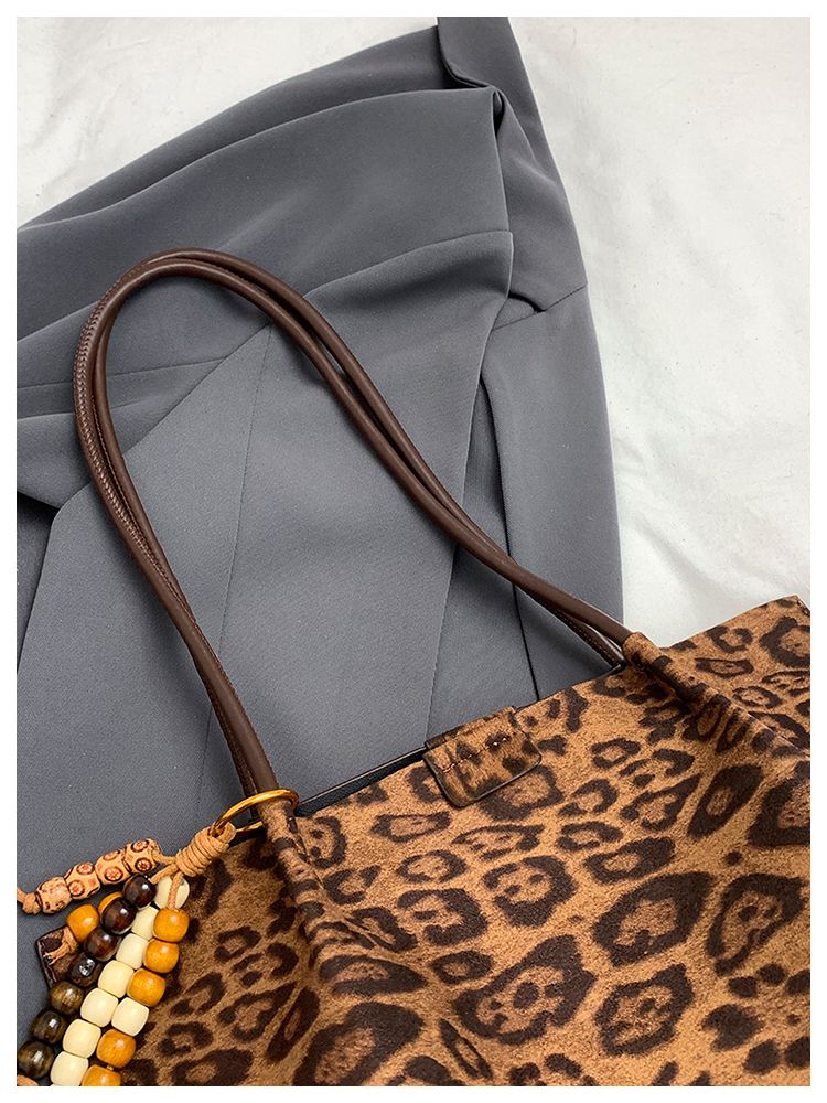 Borsa con stampa leopardata, borsa da donna con tasca interna, borsa con stampa leopardata, adatta per lo shopping, la spiaggia, il lavoro, i viaggi e l'uso quotidiano_voghion.com