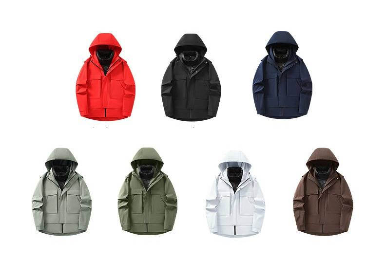 Wasserdichte 3-in-1-Jacke im Bergstil mit 600 cuin weißer Entendaunenjacke – Herausnehmbares Thermofutter für Wanderungen und Stadtkleidung (7 Farben, S-6XL)_voghion.com