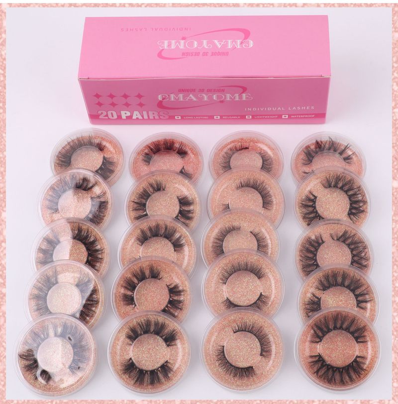 False Eyelashes Whole Pair Of 20 Boxes Mixed Natural Thick Curled False Eyelashes All Match Eyelashes_voghion.com