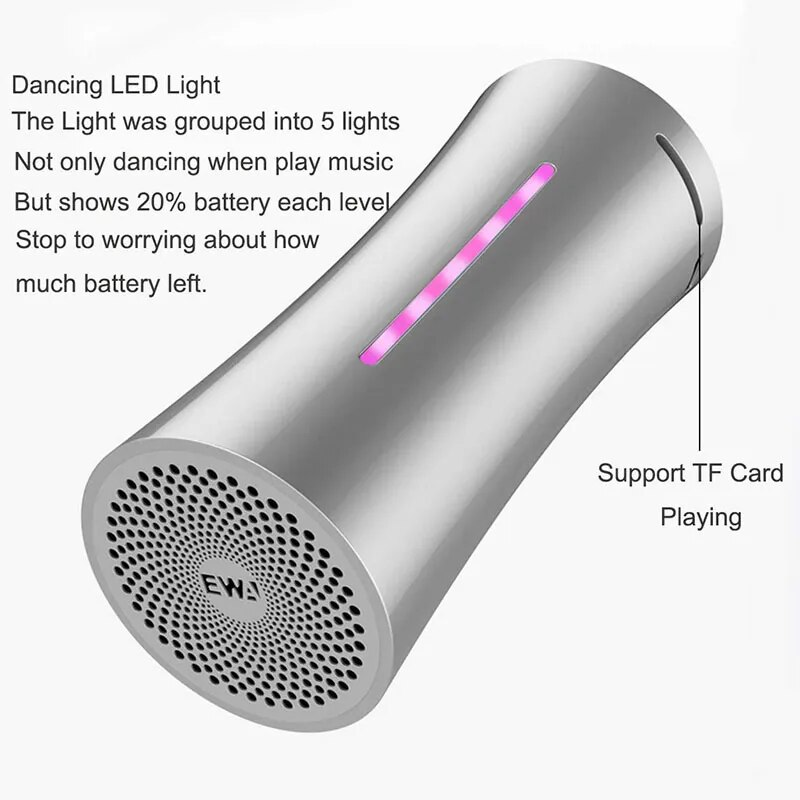 EWA Bærbar Bluetooth-højttaler, HIFI Stereo Bas Surrounded TWS-højttalere, Udendørs højttalere Sport TF-kort MP3-afspiller_voghion.com