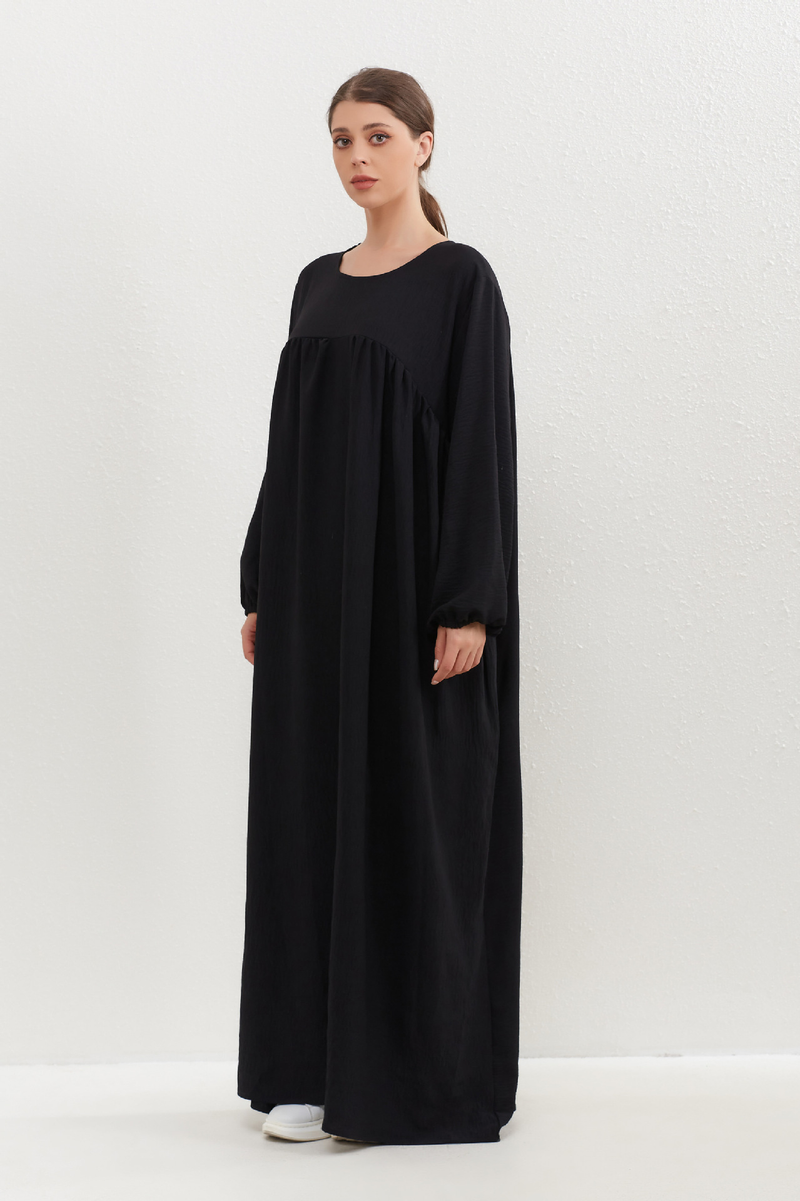 Women's Clothing Two Piece Set Solid Color Headscarf Robe Dress Ethnic Style_voghion.com