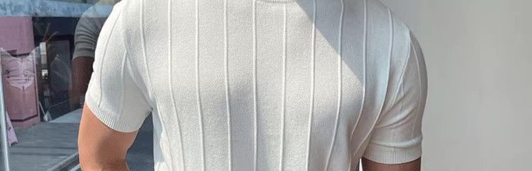 Férfi ruházat Póló férfi nyári új kerek nyakú póló félujjú férfi rövid ujjú vékony változatú alsó ing gyapjú póló_voghion.com